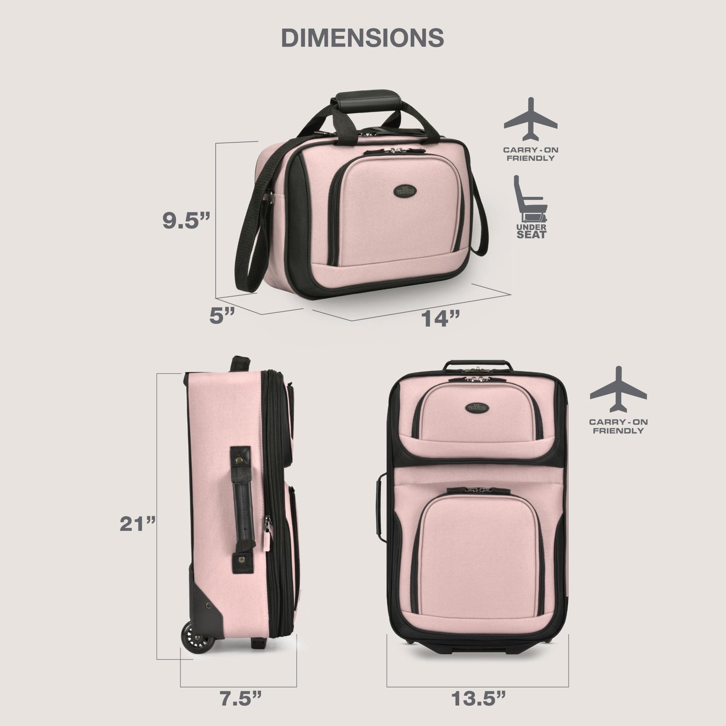 U.S. Traveler Rio Expandable Orange Carry-on