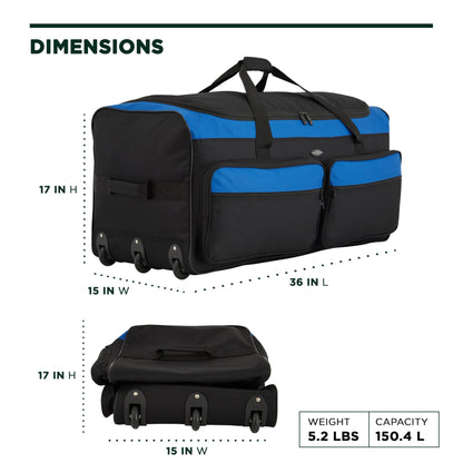 Travelers Club 36" Asgard 3-Wheel Rolling Duffel Bag