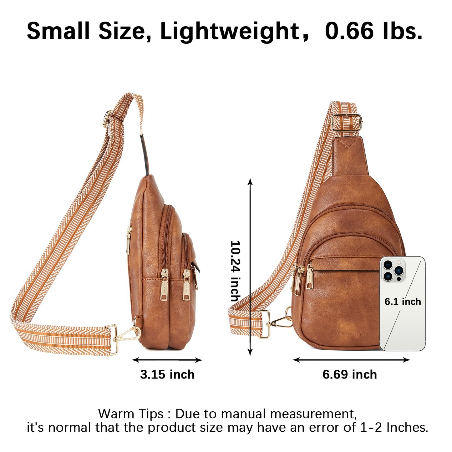 BOSTANTEN Chic Leather Crossbody Sling Bag