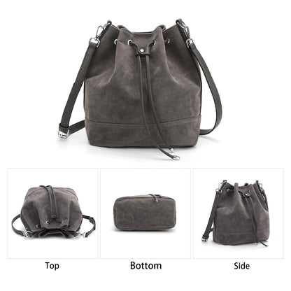 AFKOMST Chic Leather Bucket & Crossbody Bag Set