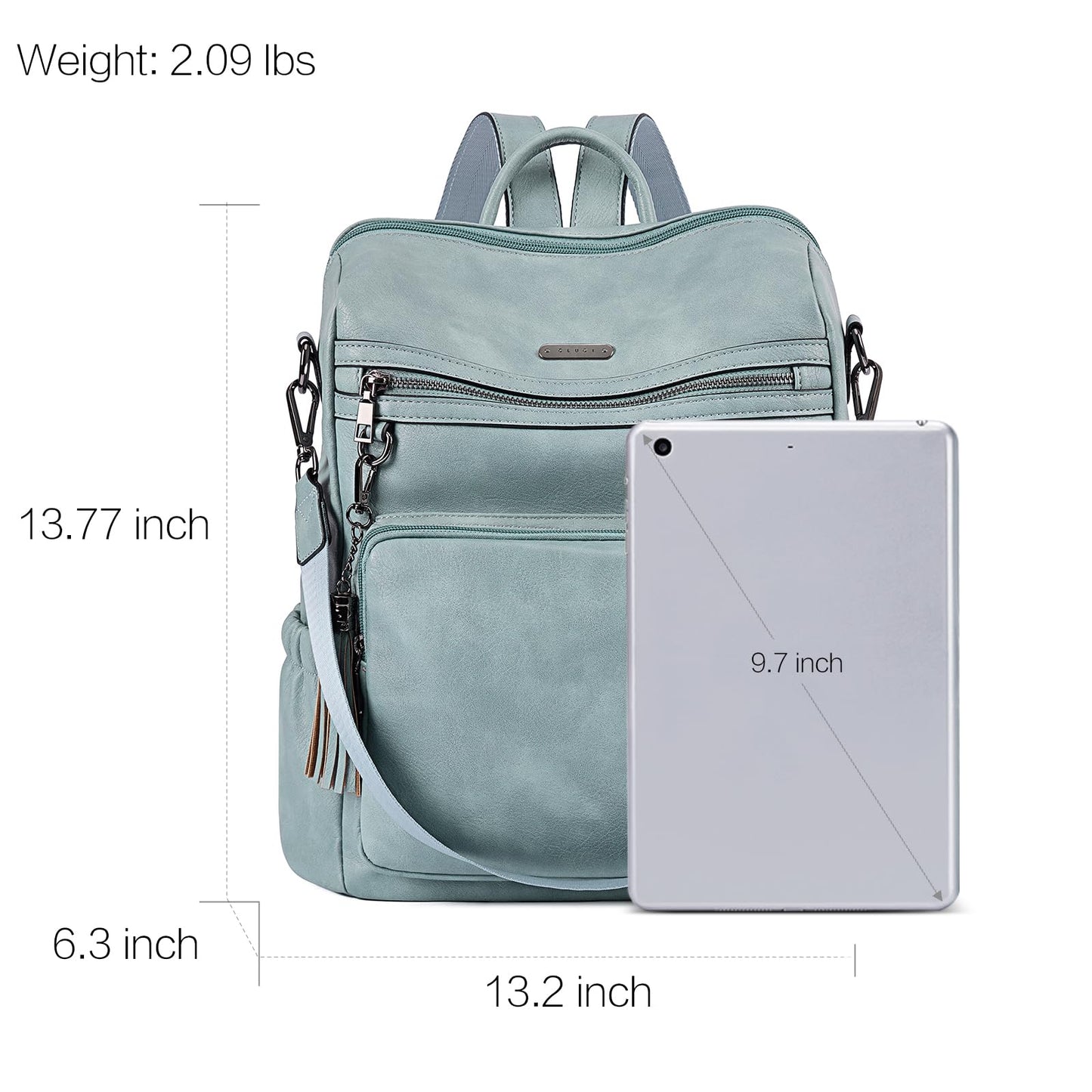 CLUCI Luxe Convertible Leather Backpack Purse