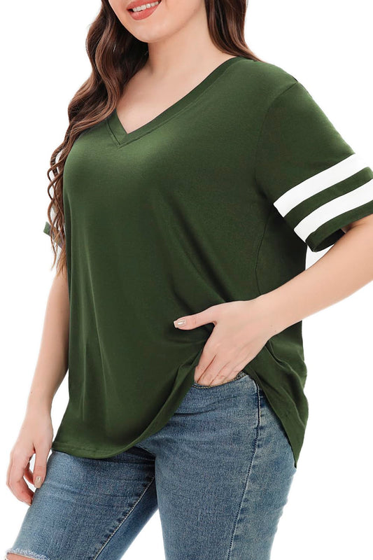 Summer V-Neck Plus Tunic Tee for Women 1X-5X