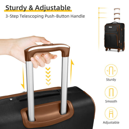 LARVENDER Expandable 5-Piece Spinner Luggage Set
