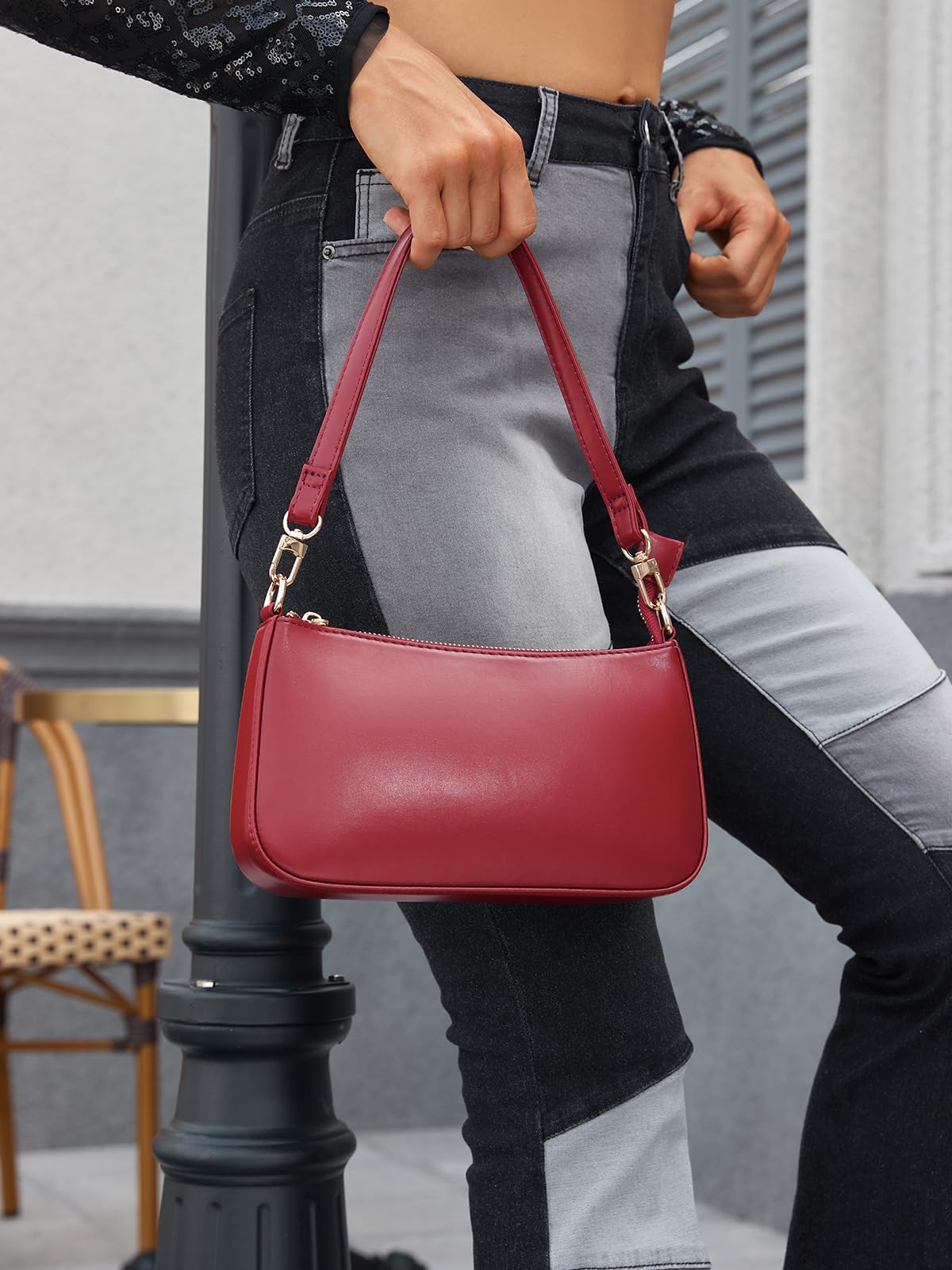 Retro Vegan Leather Shoulder Bag