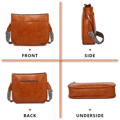AUYOCO Chic Vegan Leather Crossbody Bag with Strap