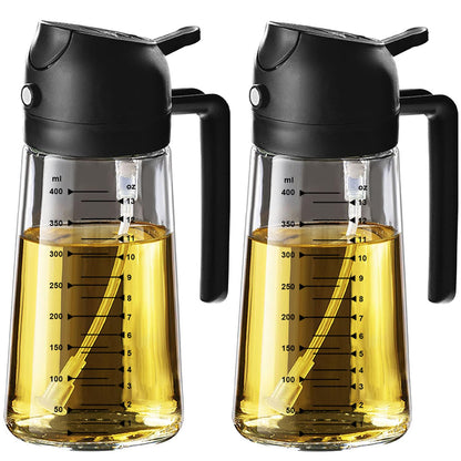 SprayMaster Duo: 16oz Olive Oil Dispenser - Black