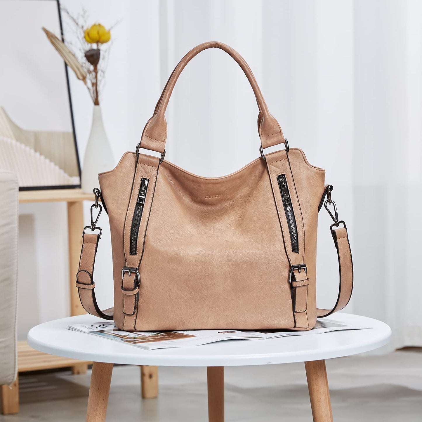 CLUCI Eco Luxe Vegan Leather Tote Bag