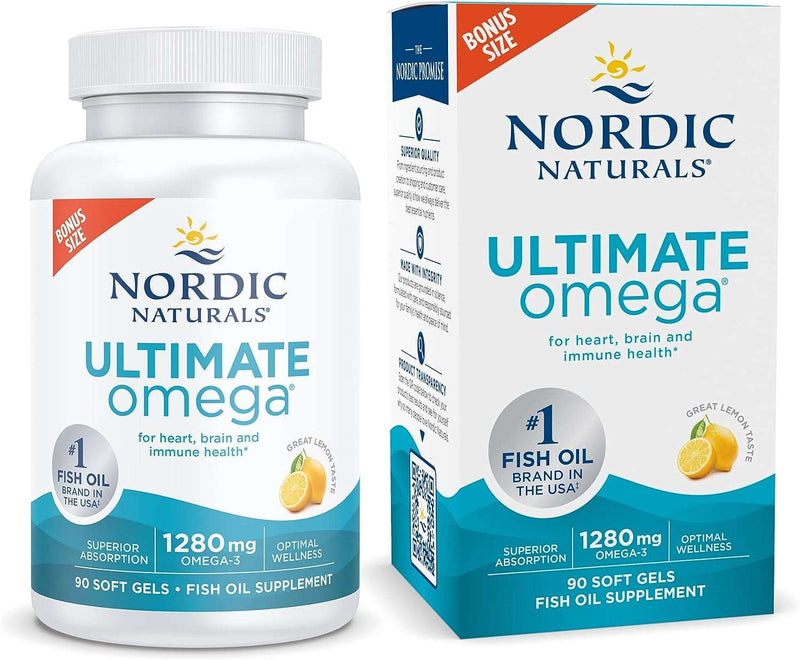Nordic Naturals Ultimate Omega, Lemon Flavor - 90 Soft Gels - 1280 mg Omega-3 - High-Potency Omega-3 Fish Oil Supplement with EPA & DHA - Promotes Brain & Heart Health - Non-GMO - 45 Servings - Premium Vitamins, Minerals & Supplements from Visit the Nordic Naturals Store - Just $34.54! Shop now at Handbags Specialist Headquarter
