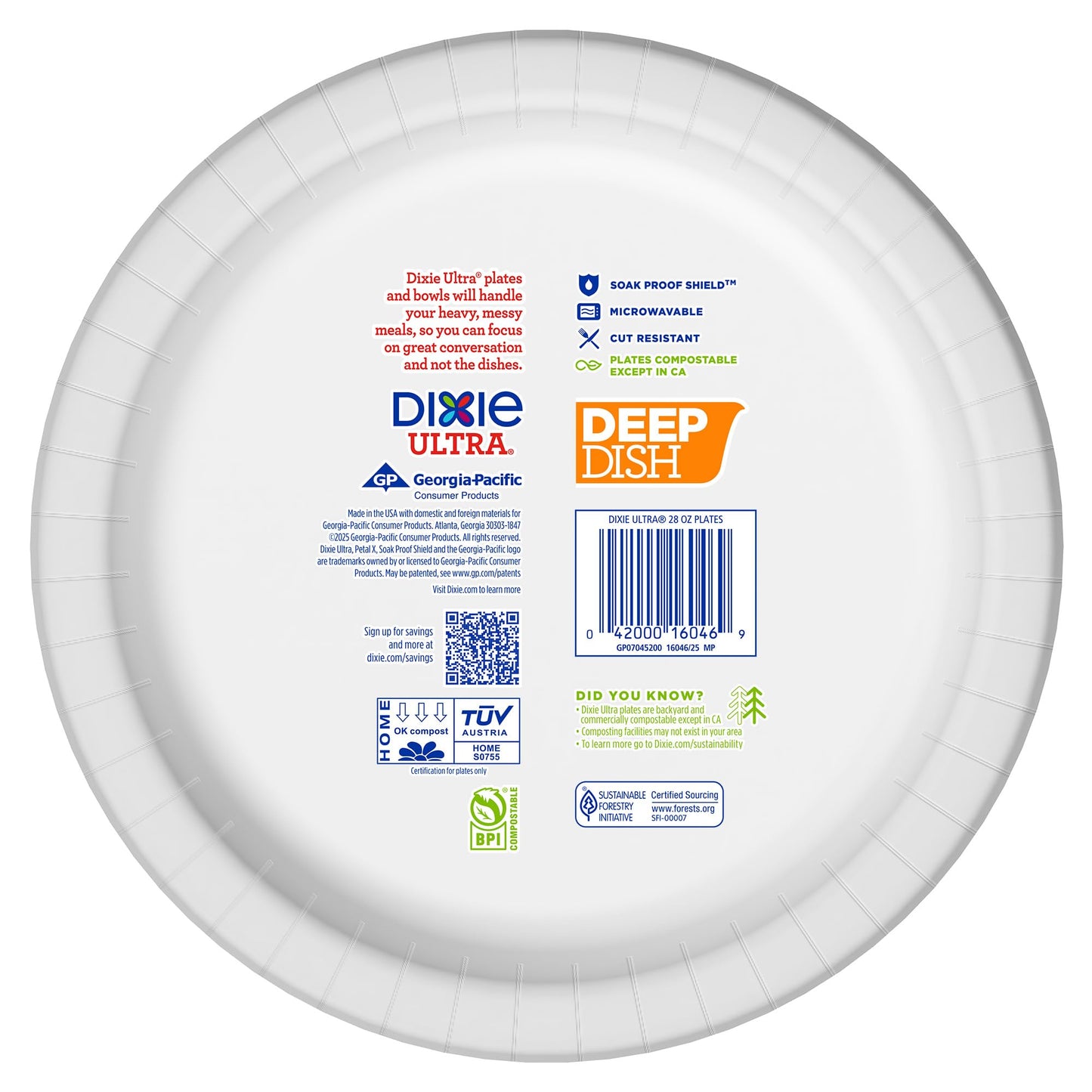 Dixie Ultra Max: Heavy Duty 40ct Deep Dish Plates