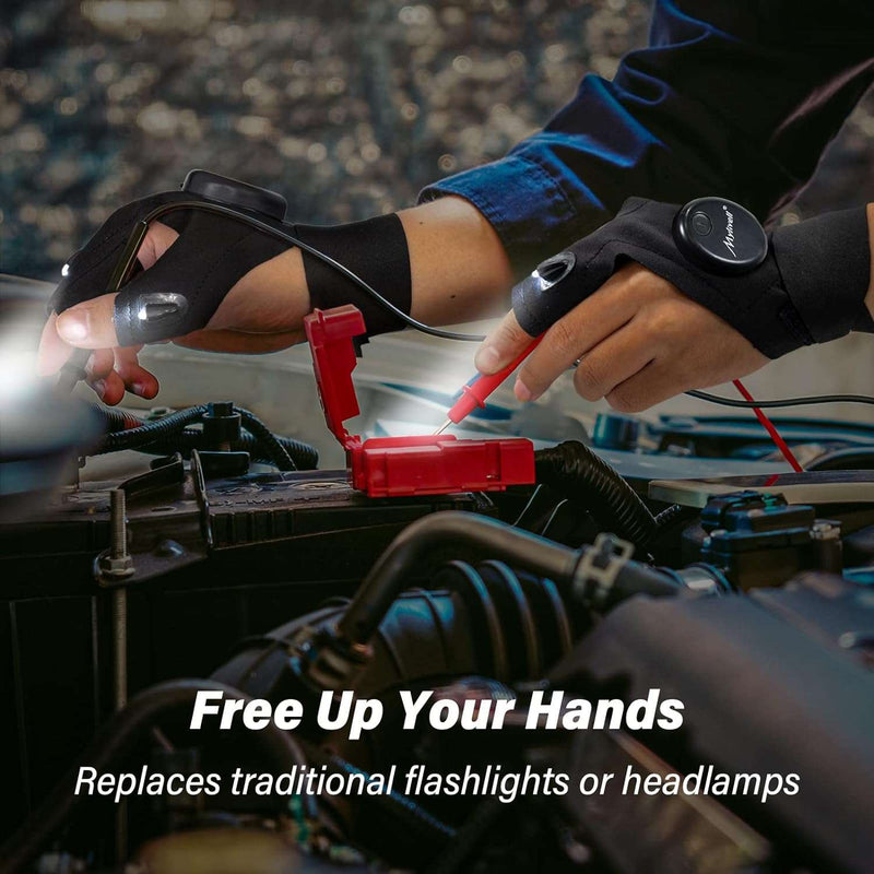 Mylivell LED Flashlight Gloves Stocking Stuffers Christmas Birthday Gifts for Men Dad Father Boyfriend Husband, Unique Cool Gadgets Tools for Repairing Fishing Camping for Him Who Have Everything - Premium Flashlights from Brand: Mylivell - Just $14.99! Shop now at Handbags Specialist Headquarter