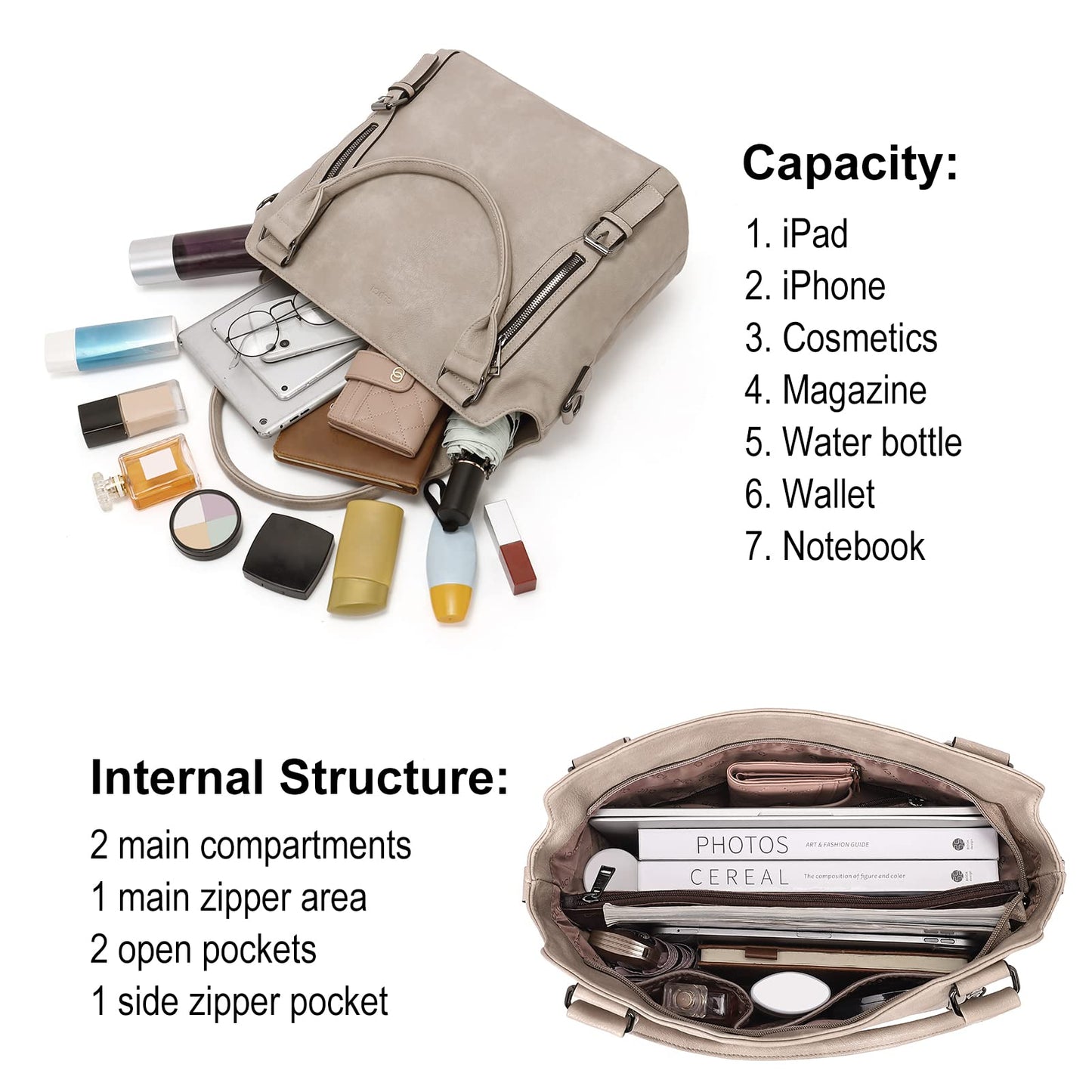 CLUCI Eco Luxe Vegan Leather Tote Bag