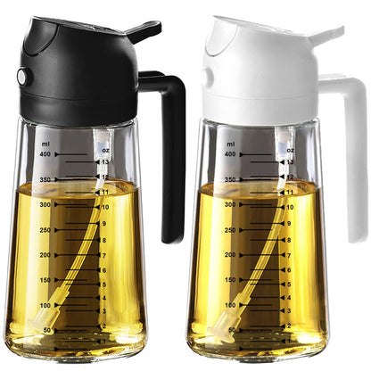 SprayMaster Duo: 16oz Olive Oil Dispenser - Black