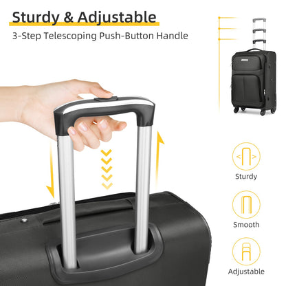 LARVENDER Expandable 5-Piece Spinner Luggage Set