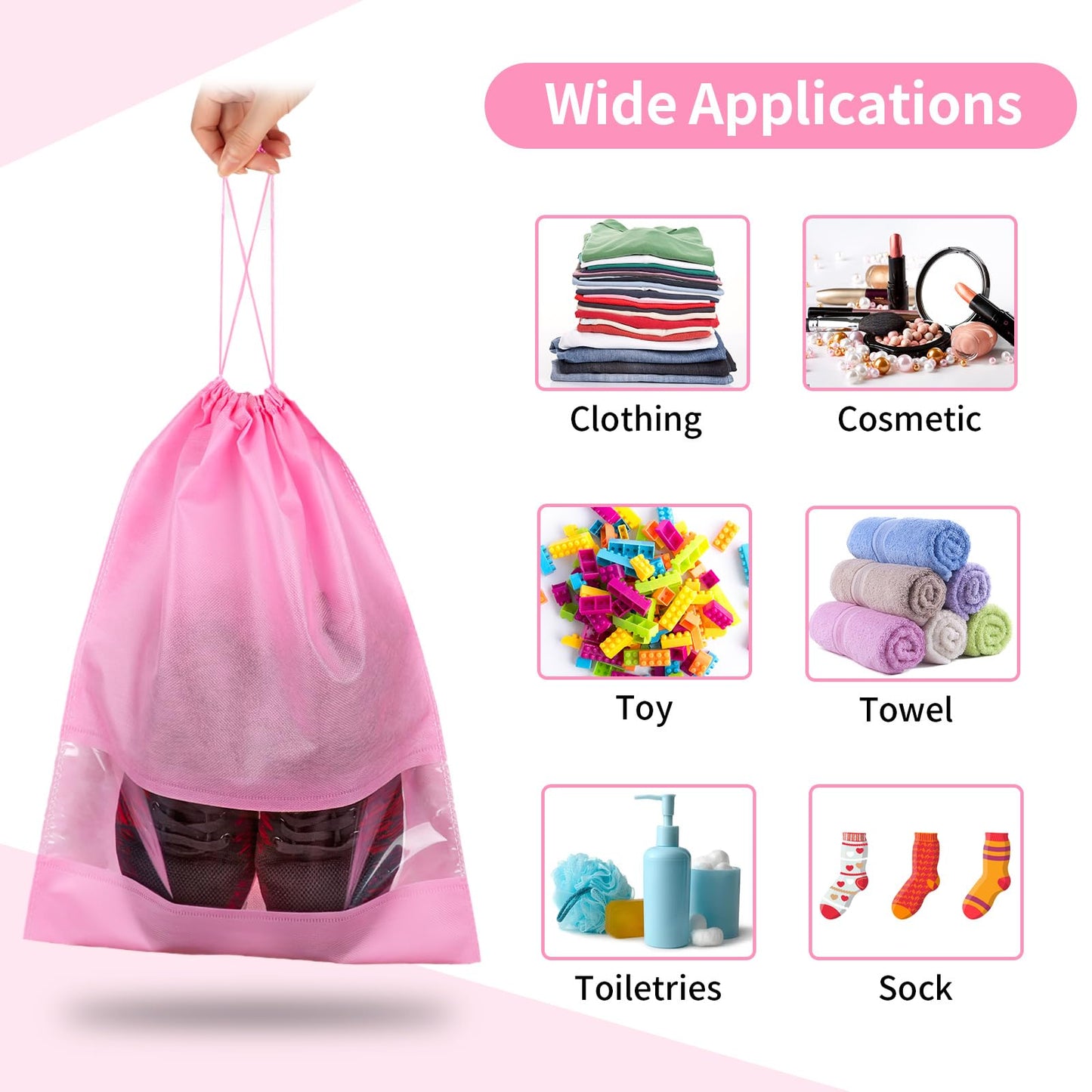 Clear View Travel Shoe Bags - 12 Pack