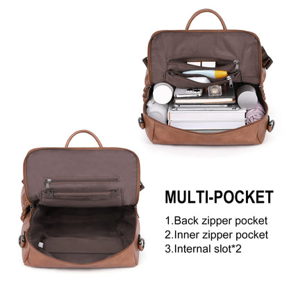 CLUCI Luxe Convertible Leather Backpack Purse
