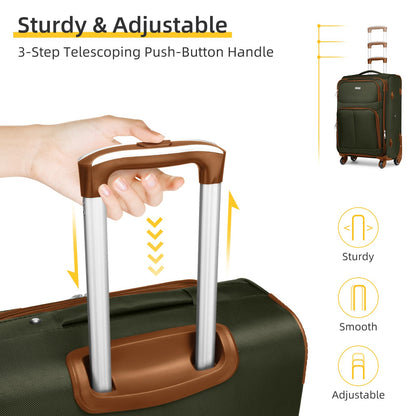 LARVENDER Expandable 5-Piece Spinner Luggage Set