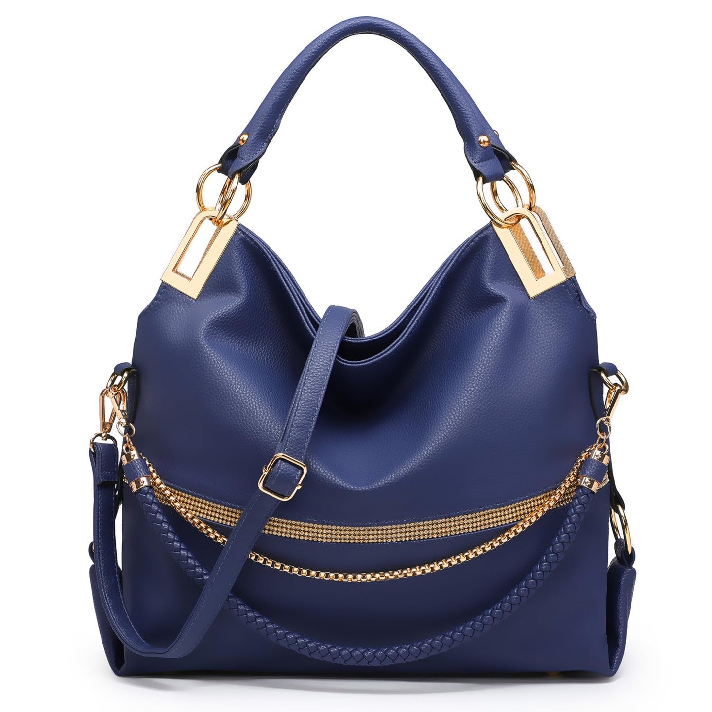Dasein Luxe Vegan Hobo Bag with Rhinestones