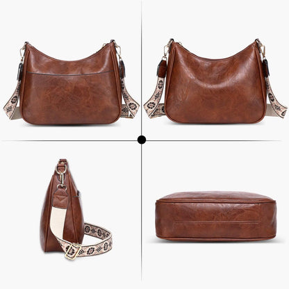AUYOCO Chic Vegan Leather Crossbody Bag with Strap