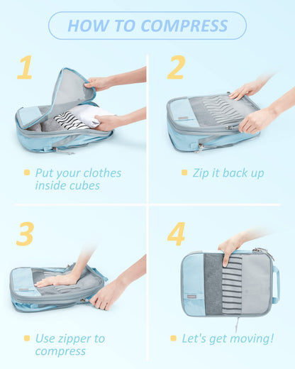 PackPro 6 Set Compression Cubes for Travel