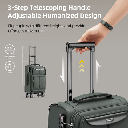 SHOWKOO Armygreen 3-Piece Expandable Luggage Set
