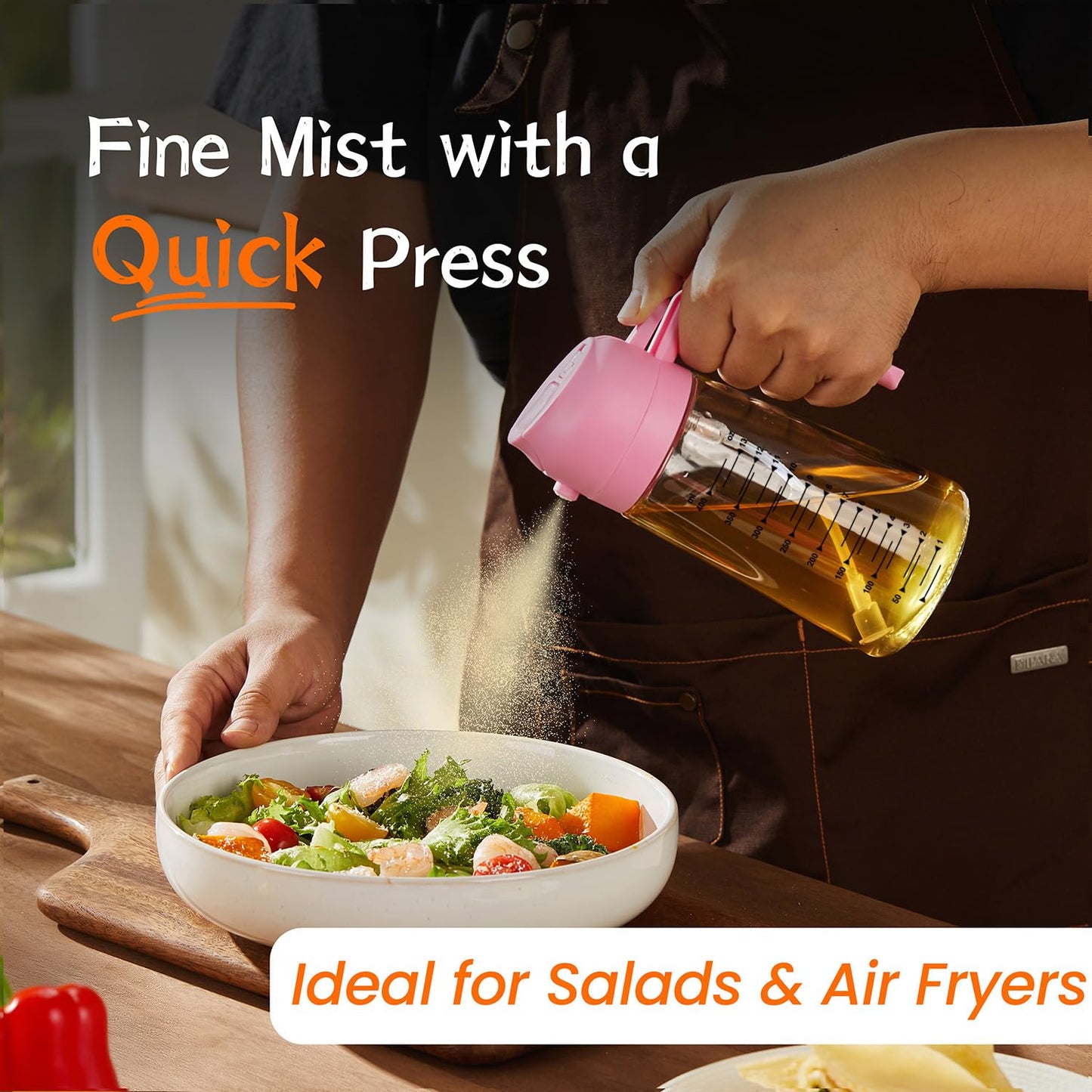 SprayMaster Duo: 16oz Olive Oil Dispenser - Black