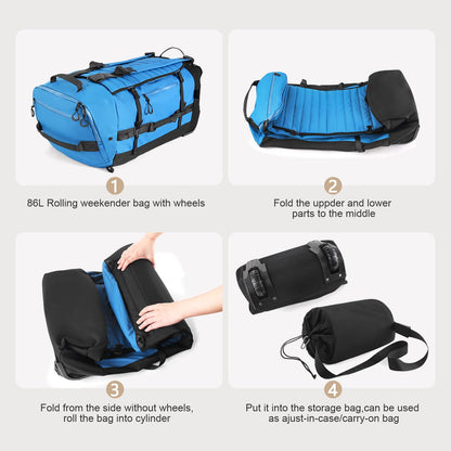 AquaRoll 29 Quilted Wheeled Duffle Backpack
