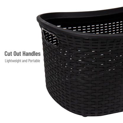 Ivory Wicker Mind Reader 40L Laundry Basket