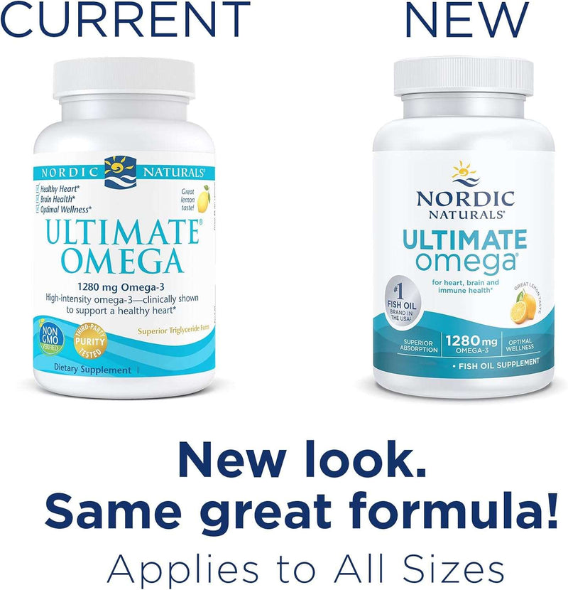 Nordic Naturals Ultimate Omega, Lemon Flavor - 90 Soft Gels - 1280 mg Omega-3 - High-Potency Omega-3 Fish Oil Supplement with EPA & DHA - Promotes Brain & Heart Health - Non-GMO - 45 Servings - Premium Vitamins, Minerals & Supplements from Visit the Nordic Naturals Store - Just $34.54! Shop now at Handbags Specialist Headquarter