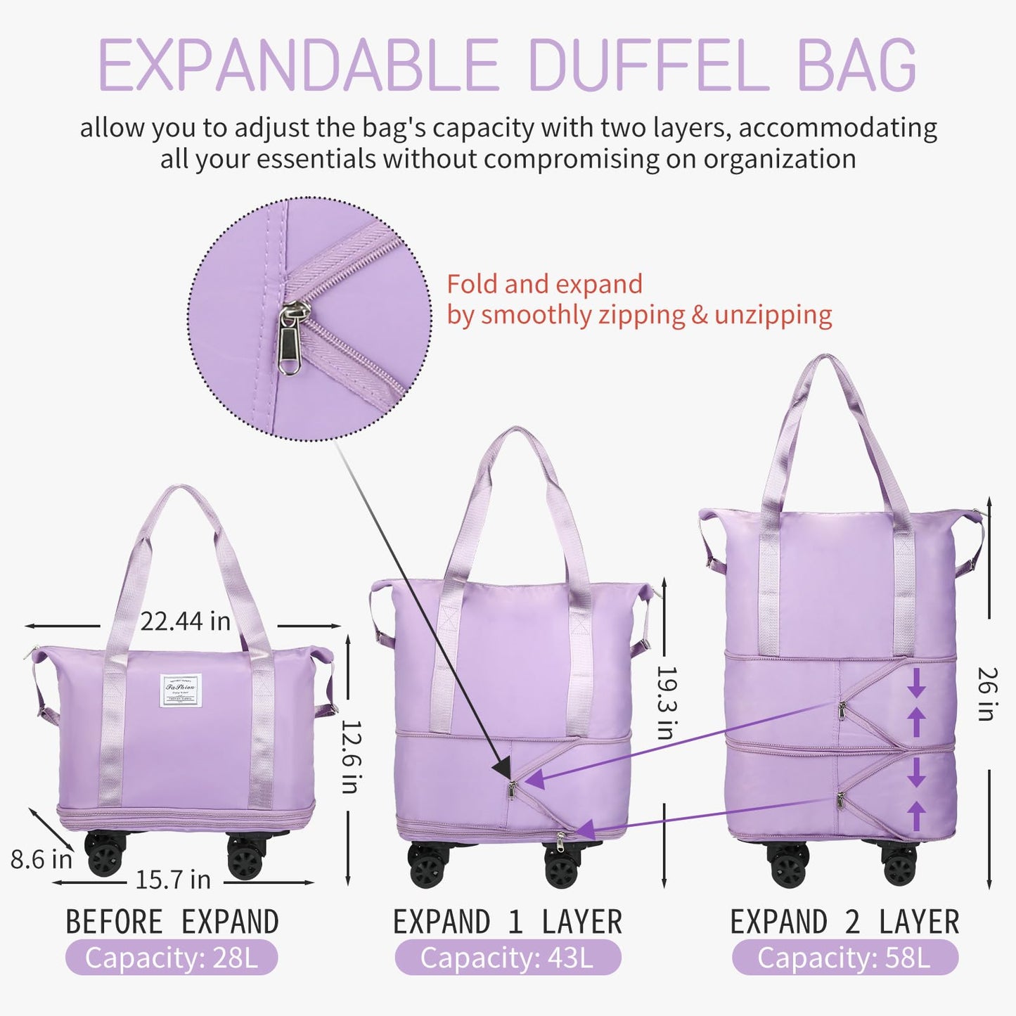 VoyagePro Expandable Wheeled Duffle Bag