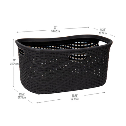 Ivory Wicker Mind Reader 40L Laundry Basket