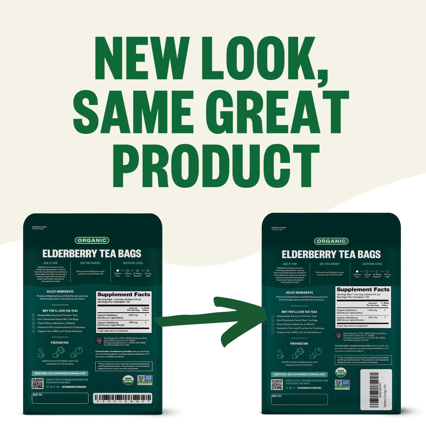 ElderZen Organic Tea - Caffeine-Free Eco Bags