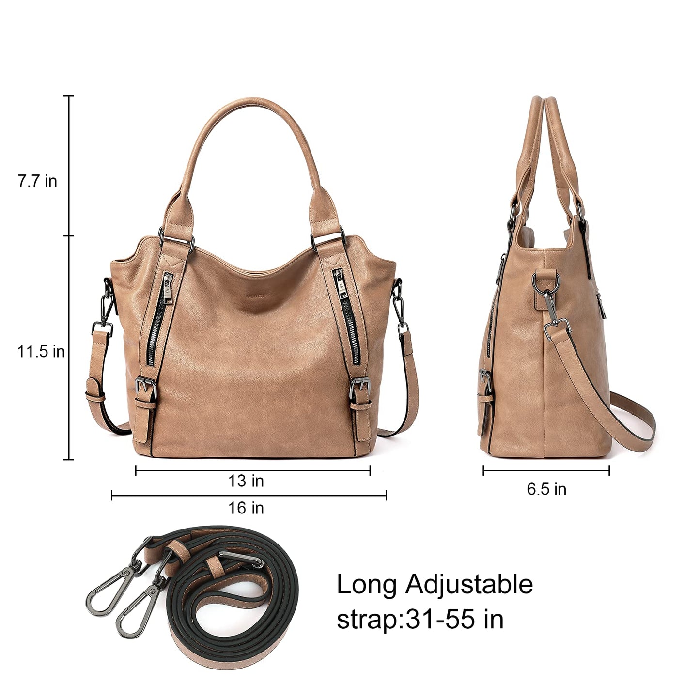 CLUCI Eco Luxe Vegan Leather Tote Bag