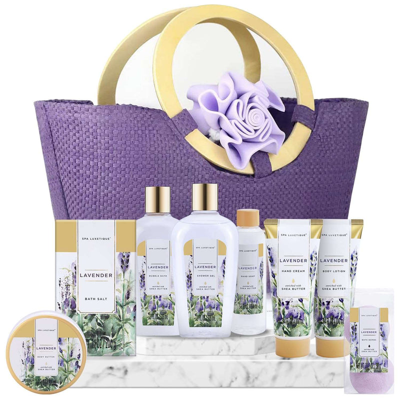 Spa Luxetique Gift Baskets for Women, Spa Gifts for Women - 10pcs Lavender Bath Gifts with Bath Bomb, Body Lotion, Bubble Bath, Relaxing Spa Baskets for Women Gift, Birthday Gifts for Women Mom - Premium Bath & Shower Sets from Visit the spa luxetique Store - Just $57.99! Shop now at Handbags Specialist Headquarter