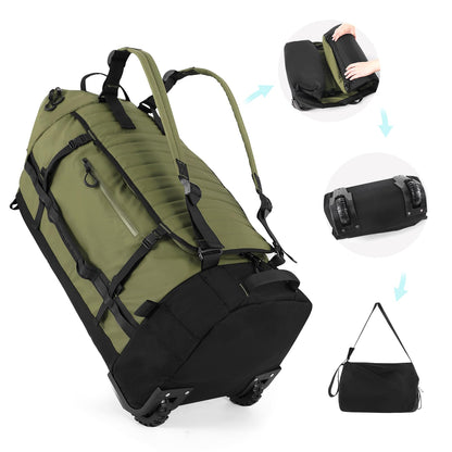 AquaRoll 29 Quilted Wheeled Duffle Backpack