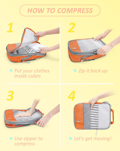 PackPro 6 Set Compression Cubes for Travel