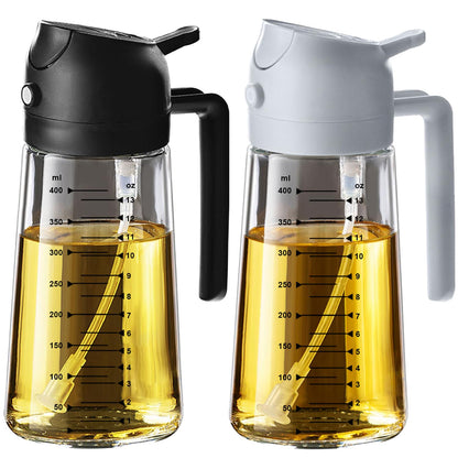 SprayMaster Duo: 16oz Olive Oil Dispenser - Black