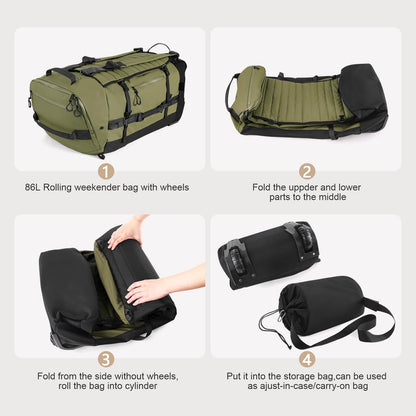 AquaRoll 29 Quilted Wheeled Duffle Backpack