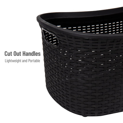 Ivory Wicker Mind Reader 40L Laundry Basket
