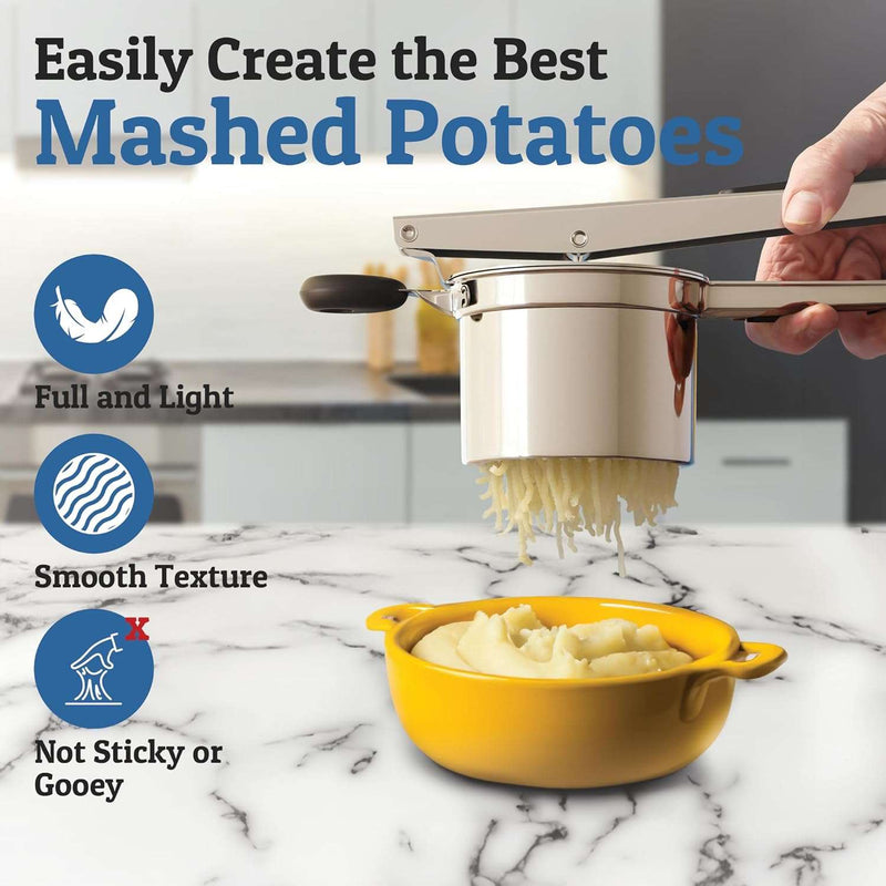 PriorityChef Large 15oz Potato Ricer, Heavy Duty Stainless Steel Potato Masher and Ricer Kitchen Tool, Press and Mash Kitchen Gadget For Perfect Mashed Potatoes - Everytime - Premium Kitchen Helpers from Visit the Priority Chef Store - Just $35.99! Shop now at Handbags Specialist Headquarter