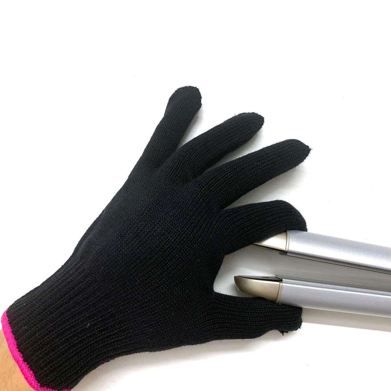 Lessmon Professional Heat Resistant Glove for Hair Styling Heat Blocking for Curling, Flat Iron and Curling Wand Suitable for Left and Right Hands, 1 Piece, Pink Edge - Premium Hair Accessories from Brand: Lessmon - Just $6.99! Shop now at Handbags Specialist Headquarter