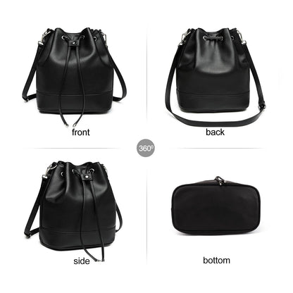AFKOMST Chic Leather Bucket & Crossbody Bag Set