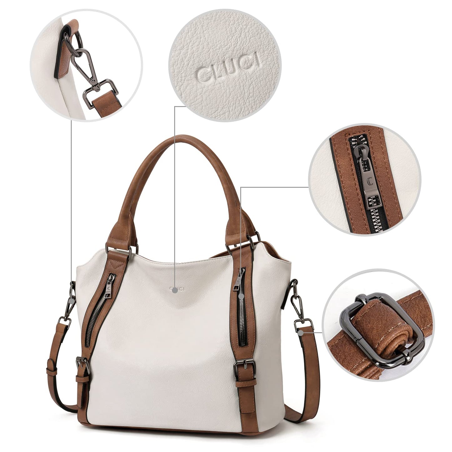 CLUCI Eco Luxe Vegan Leather Tote Bag