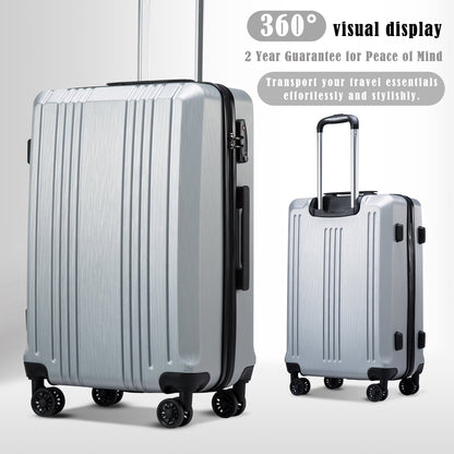 Coolife Expandable Spinner Luggage Set - 3 Piece