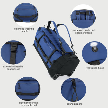 AquaRoll 29 Quilted Wheeled Duffle Backpack