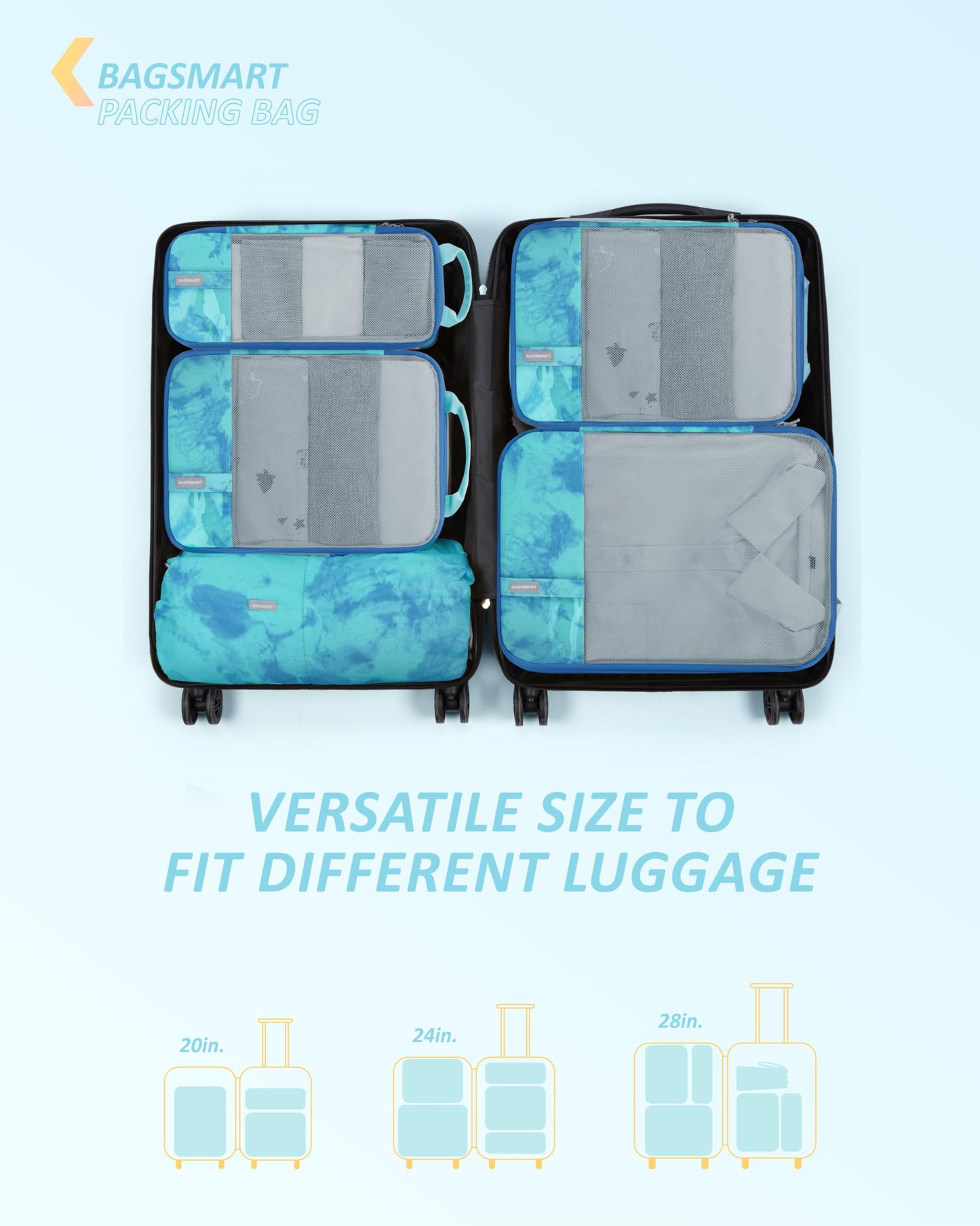 PackPro 6 Set Compression Cubes for Travel