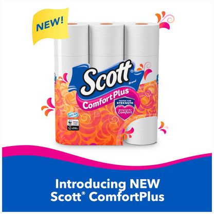 Scott Comfort+ 12 Double Rolls, 231 Sheets, Septic-Safe