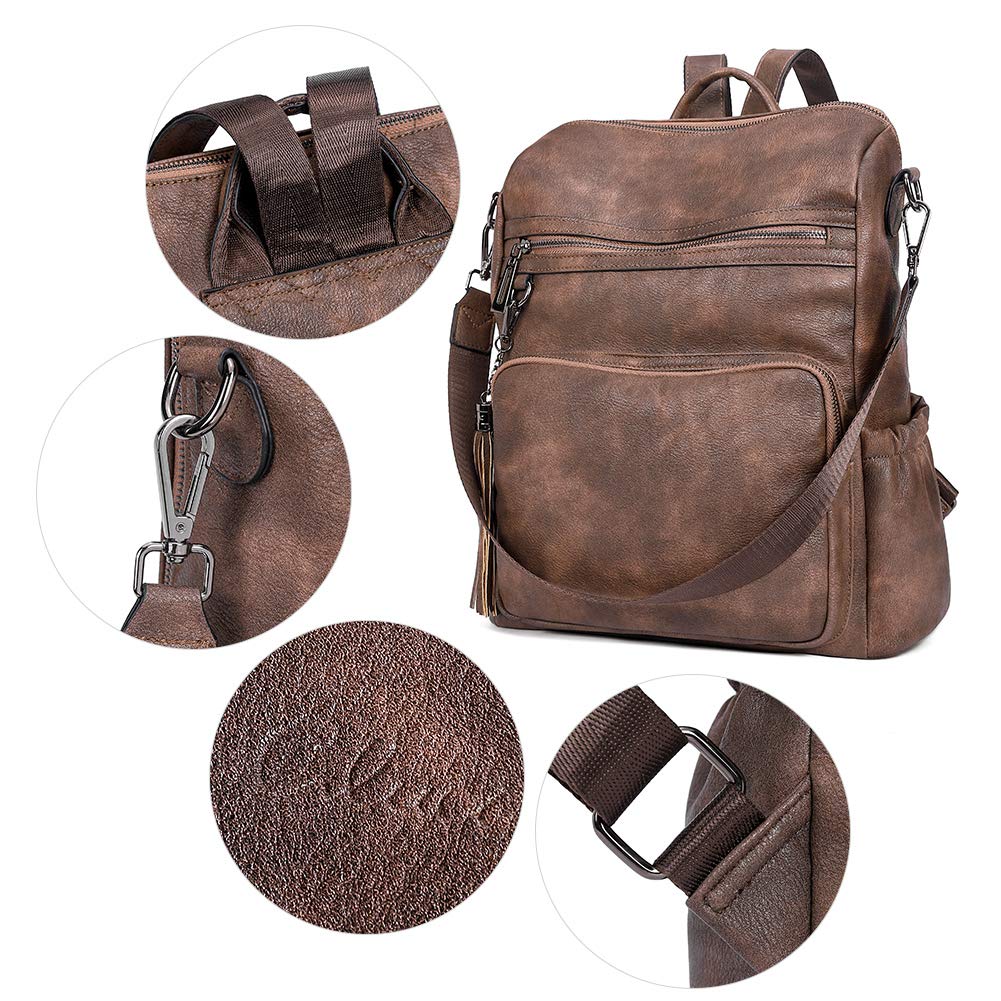 CLUCI Luxe Convertible Leather Backpack Purse