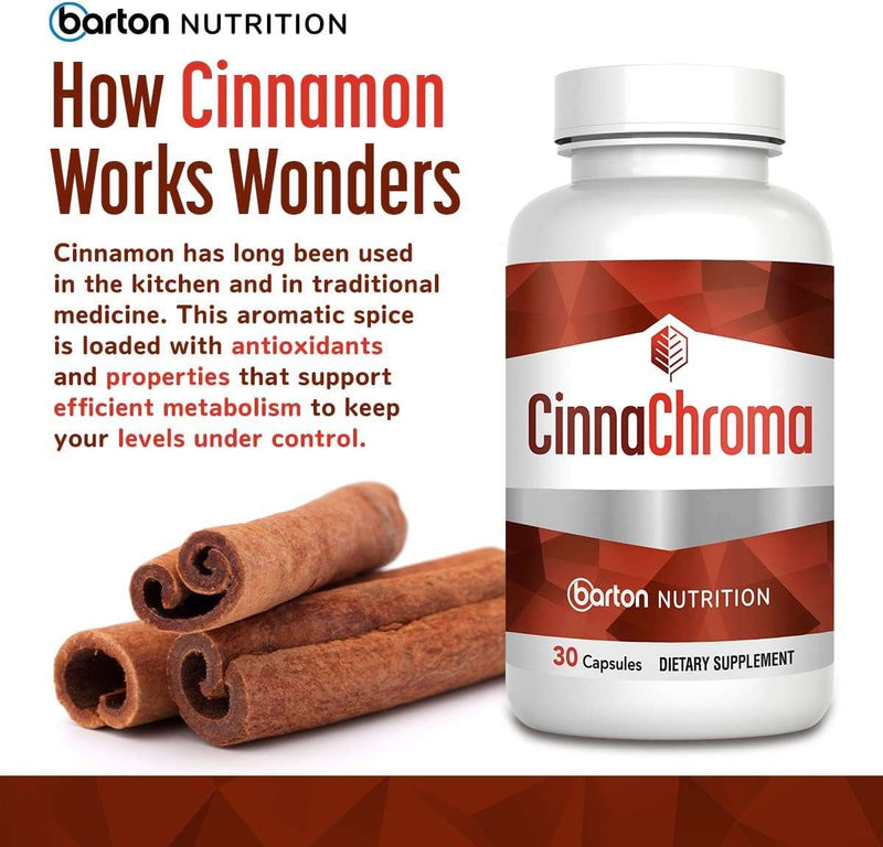 Barton Nutrition CinnaChroma Cinnamon Capsules - Extract Supplement with Chromium Picolinate and Vanadium 30 VIT D3 K2 to Support Metabolism Cardiovascular Health - Premium Health Care from Visit the Barton Nutrition Store - Just $69.99! Shop now at Handbags Specialist Headquarter