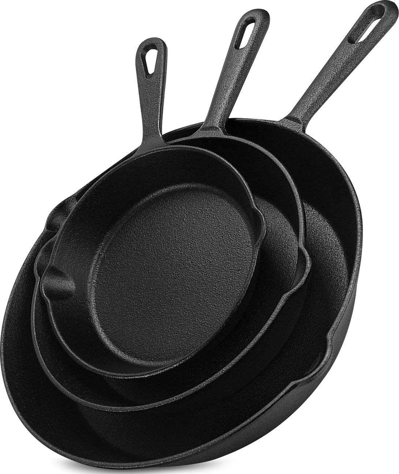 Utopia Kitchen Pre Seasoned Cast Iron Skillet 3 Piece, Cast Iron Grill Pan, Frying Pans, Saute Fry Pan, Cast Iron Set (Black) - Premium Cookware from Visit the Utopia Kitchen Store - Just $43.99! Shop now at Handbags Specialist Headquarter