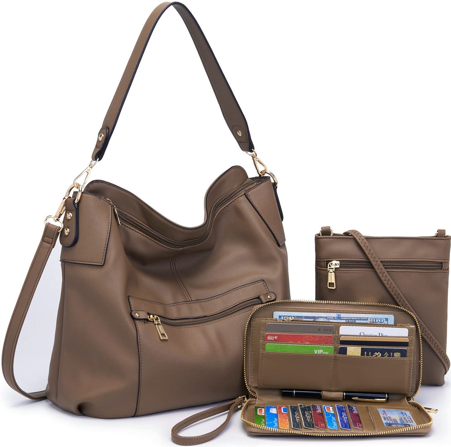 ChicCrossbody: Women's Tote & Wallet Set